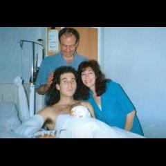 In hospital after bike accident - 1995