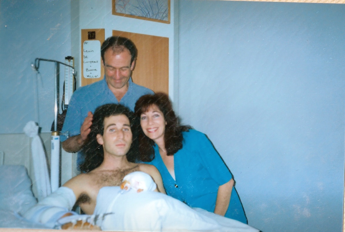 In hospital after bike accident - 1995