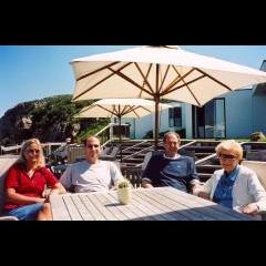 On holiday in Plettenberg Bay. Muffy, Craig, Graeme, Granny Helen.
