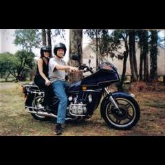 Debbie and Craig on the bikes at the Dam