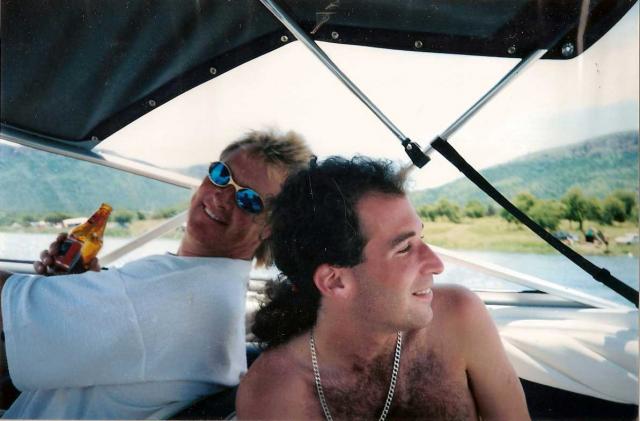 With Adrian on boat